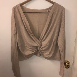 Cream V-neck Sweater